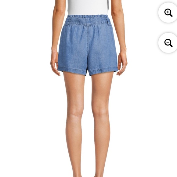 Time and Tru Size M (8-10) 100% Tencel Blue Utility Shorts w/Pockets Belt Loops - Picture 4 of 6